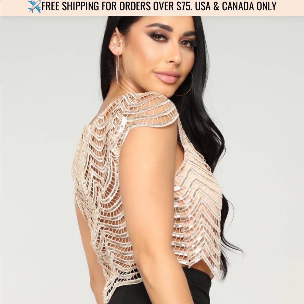 Crochet Boxy Top -Gold